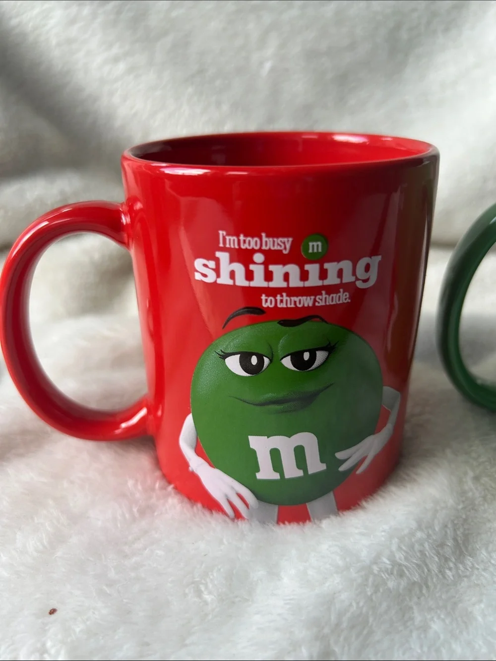 M&M's Ceramic Coffee Mug - Red and Green